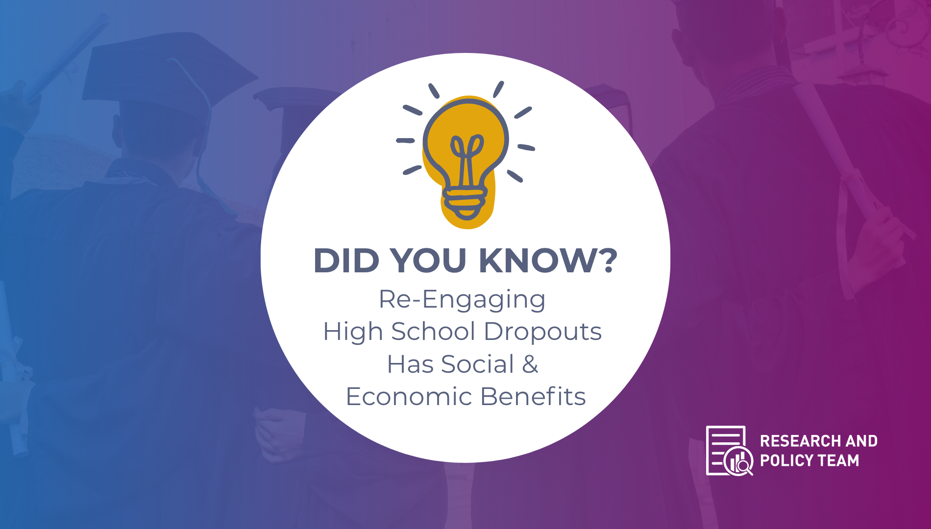 Did you know Re-Engaging High School Dropouts Has Social & Economic Benefits